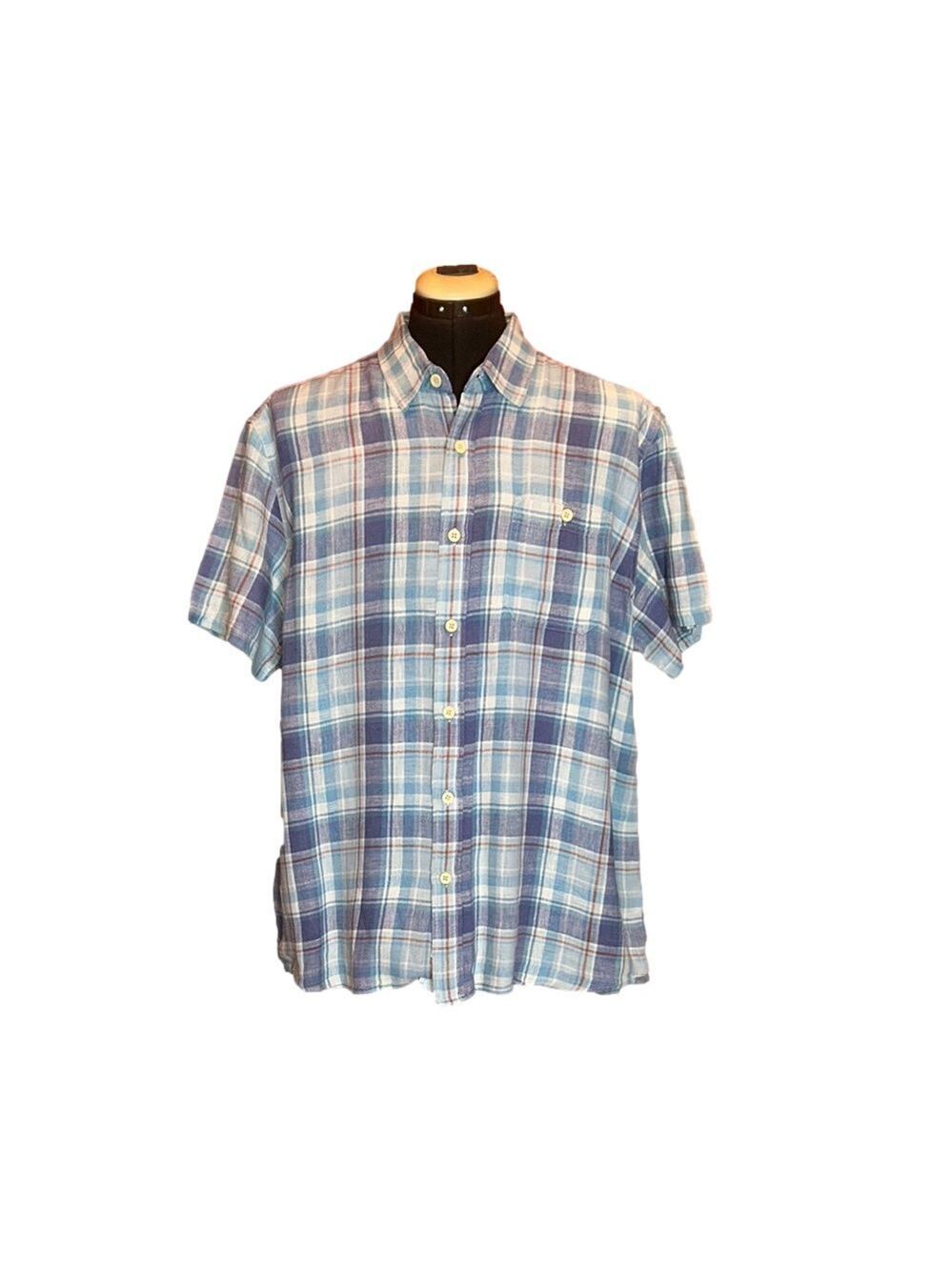 GRAYERS CLOTHIERS Men’s Plaid Short Sleeve Button Down Shirt, Size XL